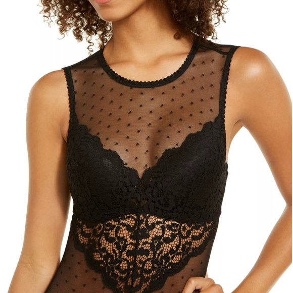 Cupped Swiss Dot Thong Bodysuit - Picture 3 of 9